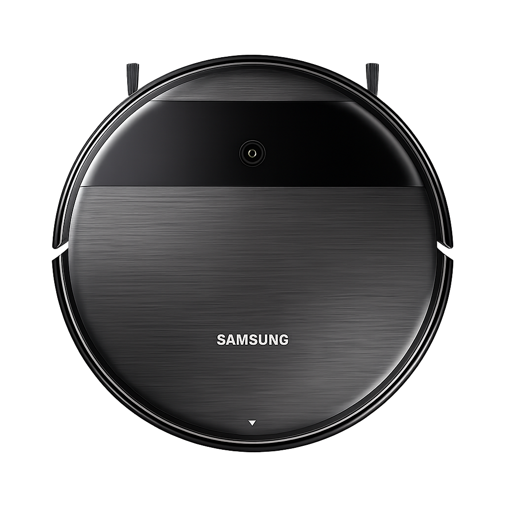 Aspirador robô Samsung POWERbot-E VR5000RM limpando piso de sala
