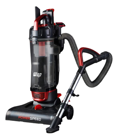 Aspirador vertical WAP Power Speed 2000W com filtro HEPA e reservatório de alta capacidade para limpeza residencial.